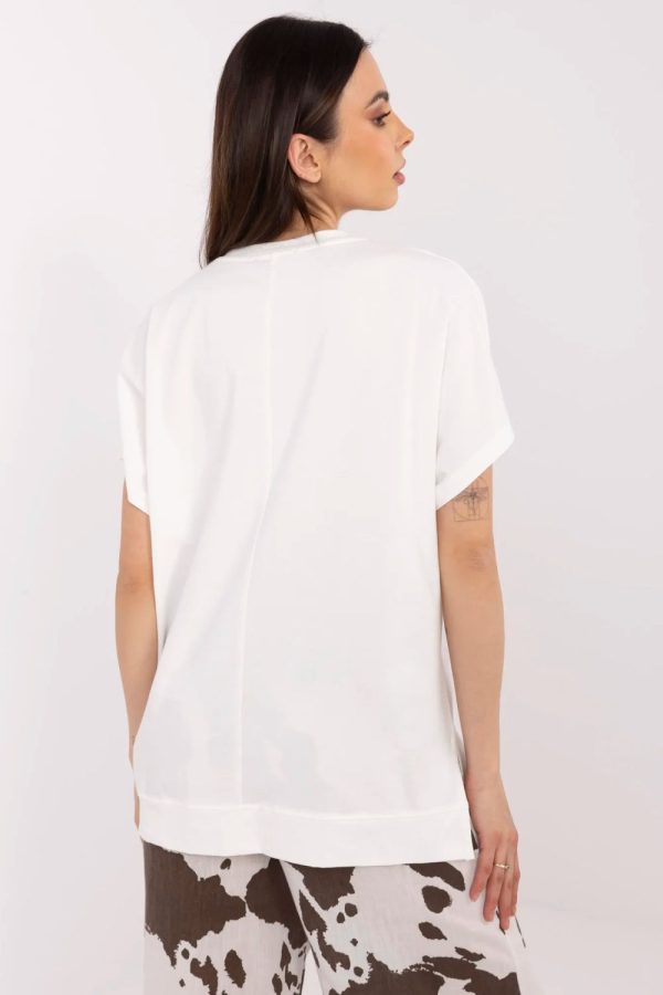 Beige Blouse in Women`s Blouses, Tunics with Cotton and Spandex