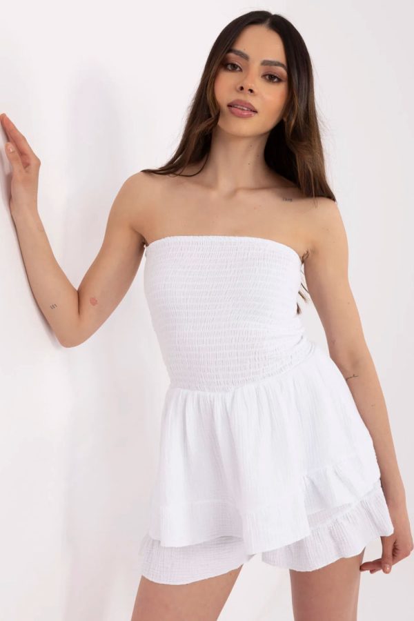 White Suit in Playsuits For Women with Cotton