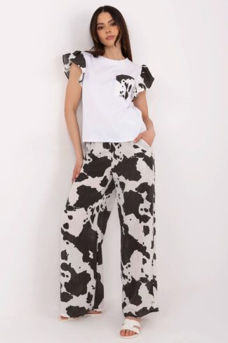 1076507 Black Set in Pants, Trousers, Shorts with Cotton and Spandex