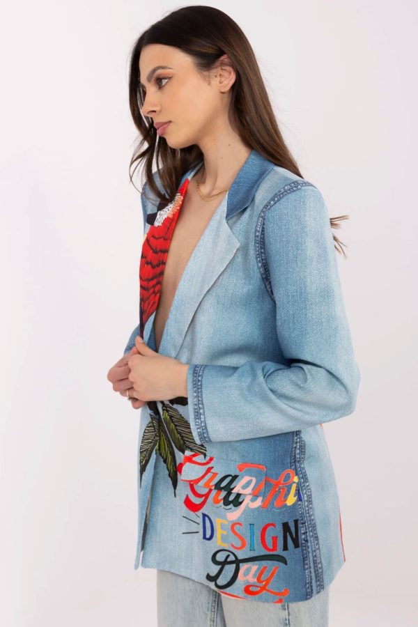 Blue Jacket in Jackets, Vests For Women with Polyester and Viscose