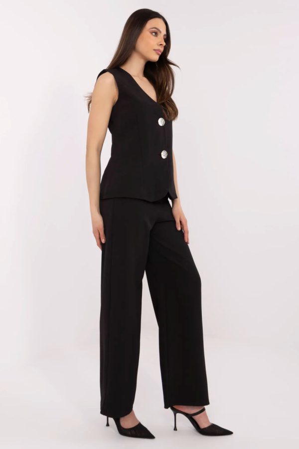 Black Set in Pants, Trousers, Shorts with Spandex and Polyester