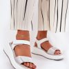 Grey Buskin in Sandals & Flip-Flops For Women with Fabric, Footbed, Heel Height and Platform Height