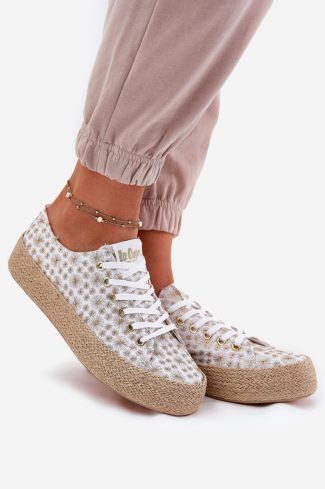 White Platform Sneakers in Women`s Athletic Shoes, Trainers, Sneakers with Fabric, Footbed, Upper Height and Platform Height