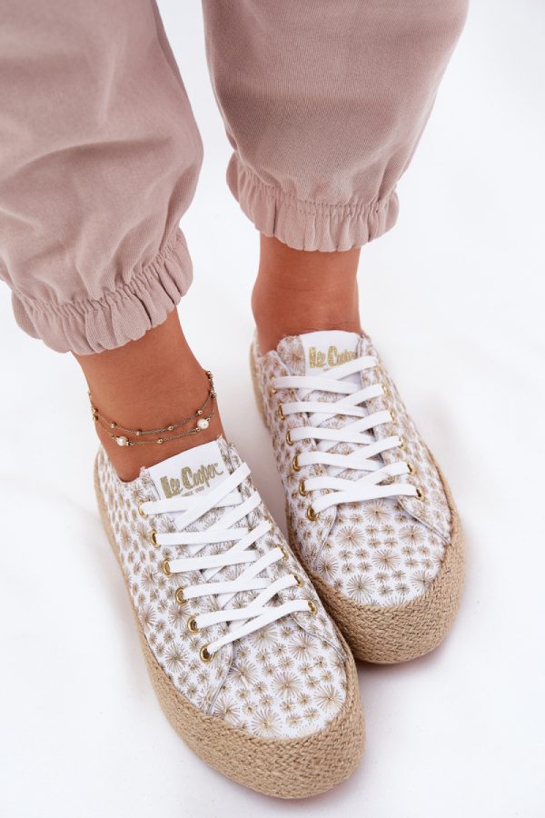 White Platform Sneakers in Women`s Athletic Shoes, Trainers, Sneakers with Fabric, Footbed, Upper Height and Platform Height