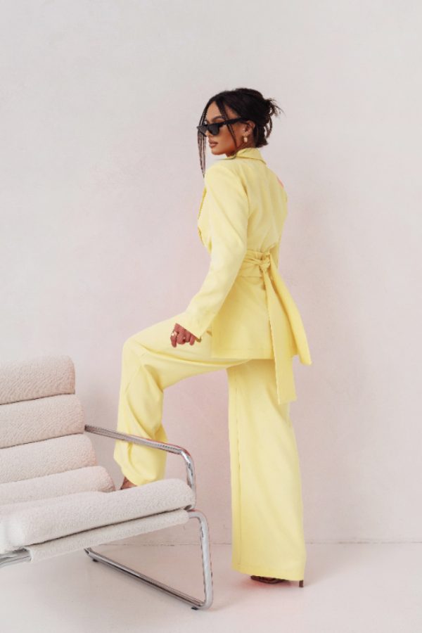 Yellow Set in Pants, Trousers, Shorts with Spandex and Viscose