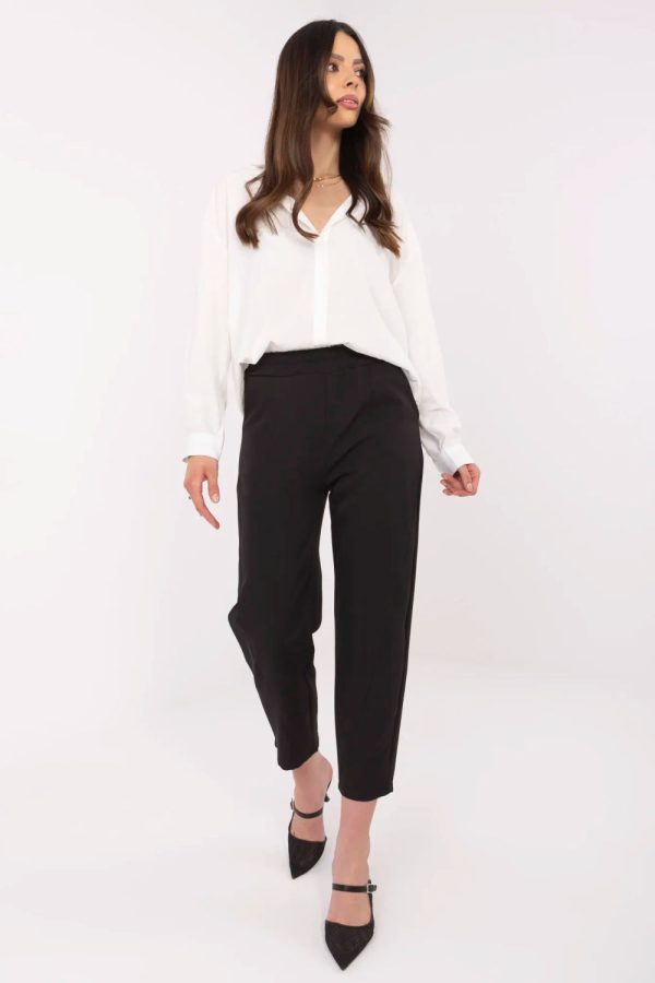 Black Women Trousers in Pants, Trousers, Shorts with Spandex and Polyester