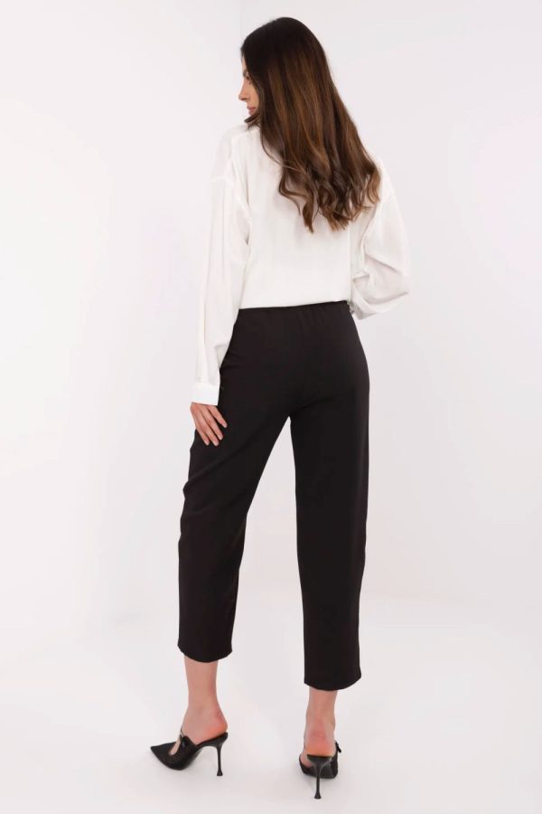 Black Women Trousers in Pants, Trousers, Shorts with Spandex and Polyester