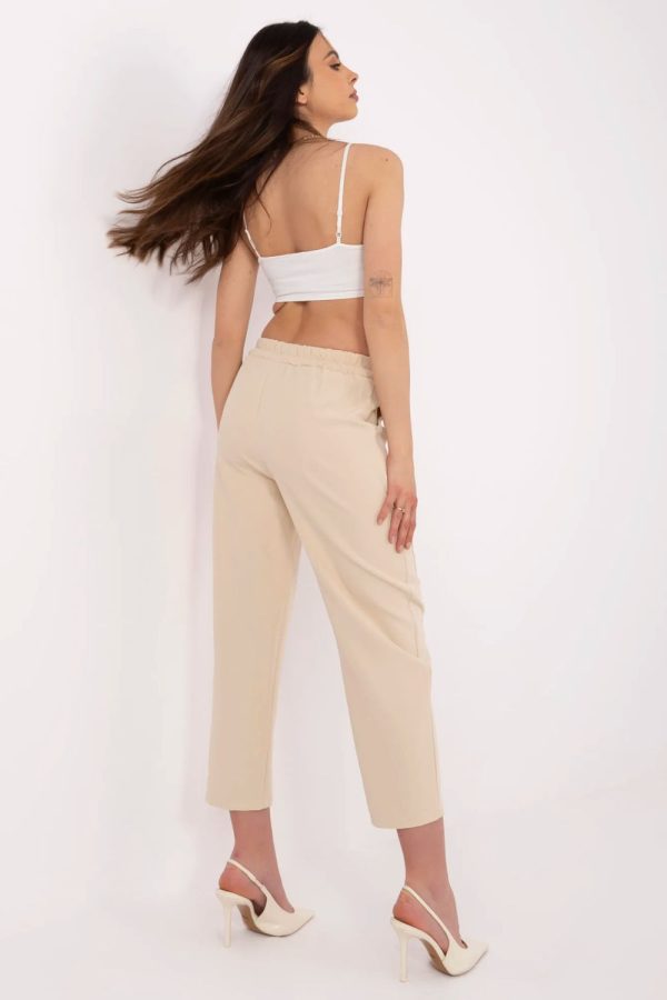 Beige Women Trousers in Pants, Trousers, Shorts with Spandex and Polyester