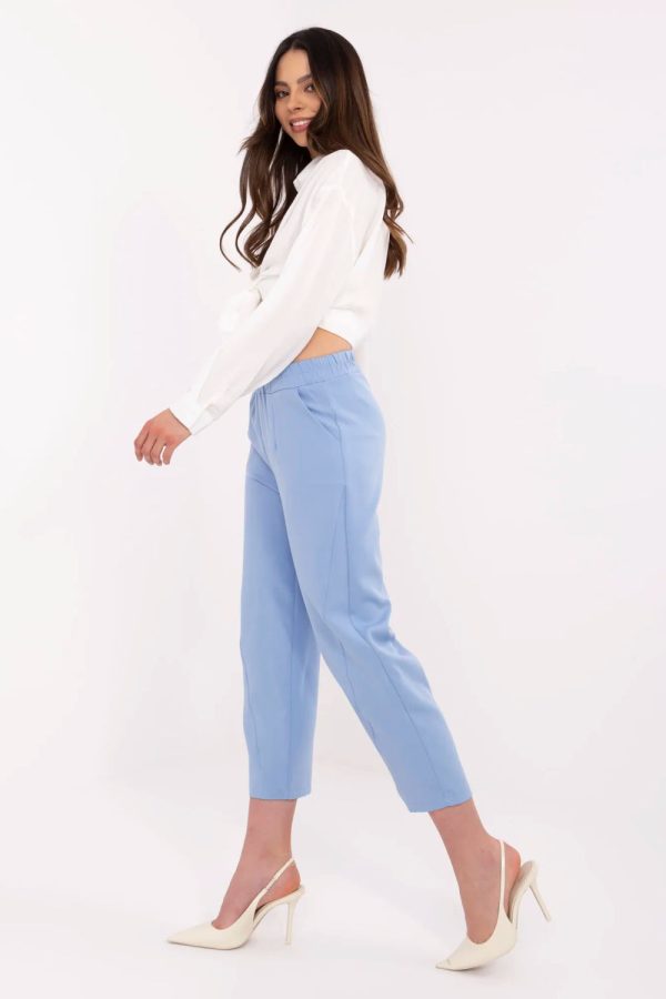 Blue Women's Pants in Pants, Trousers, Shorts with Spandex and Polyester