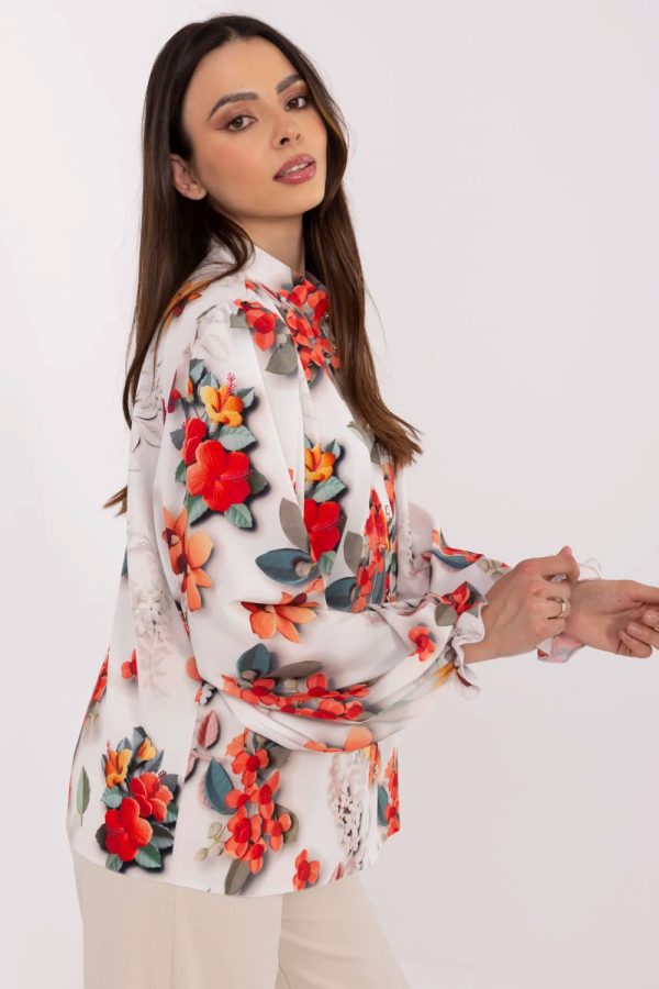 Grey Long Sleeve Shirt in Shirts For Women with Cotton, Spandex and Polyester