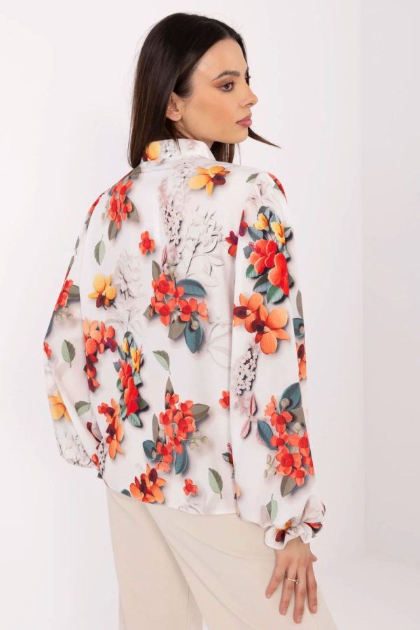 Grey Long Sleeve Shirt in Shirts For Women with Cotton, Spandex and Polyester