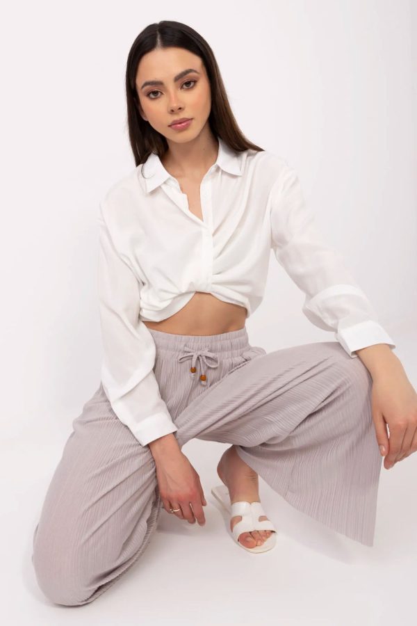 Beige Women's Pants in Pants, Trousers, Shorts with Polyester and Viscose