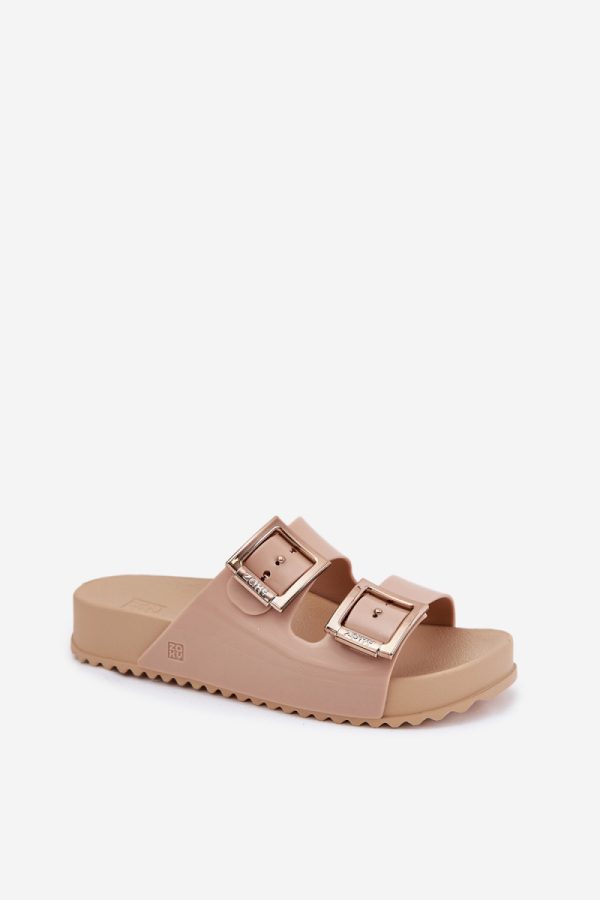 Beige Flip-flops in Sandals & Flip-Flops For Women with Fabric, Footbed and Platform Height