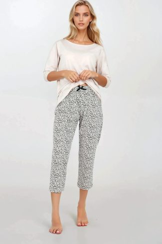 Beige Pyjama in Women`s Pyjamas, Sleepwear Sets with Cotton