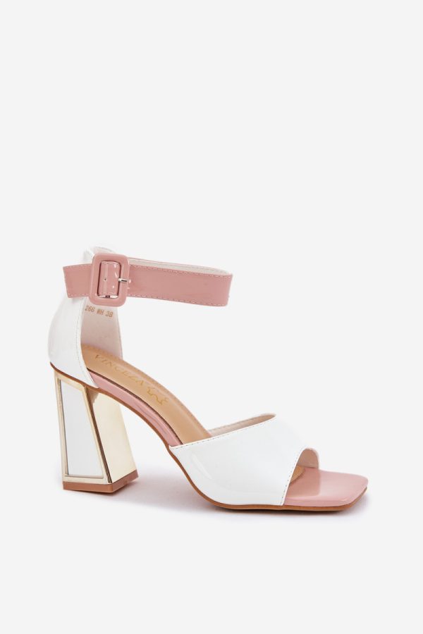 white Heel sandals model 212823 Step in style