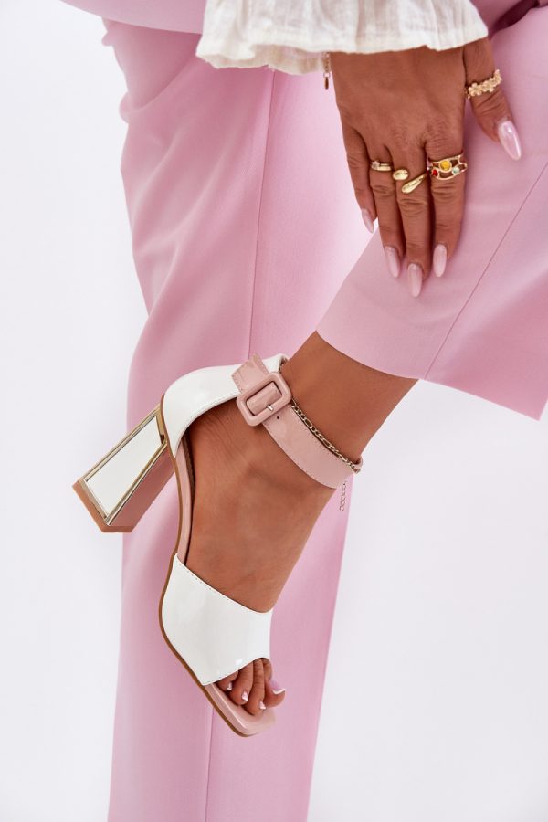 white Heel sandals model 212823 Step in style
