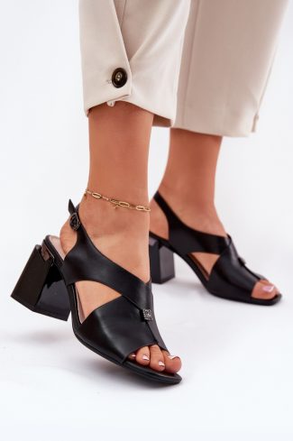 black Heel sandals model 212828 Step in style