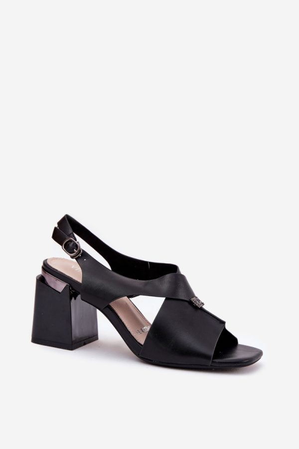 black Heel sandals model 212828 Step in style