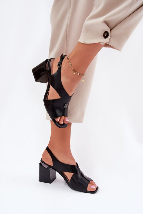 black Heel sandals model 212828 Step in style