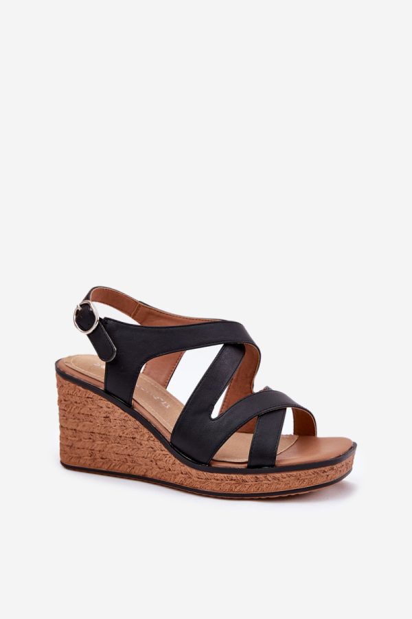 Black Buskin in Sandals & Flip-Flops For Women with Fabric, Footbed and Heel Height