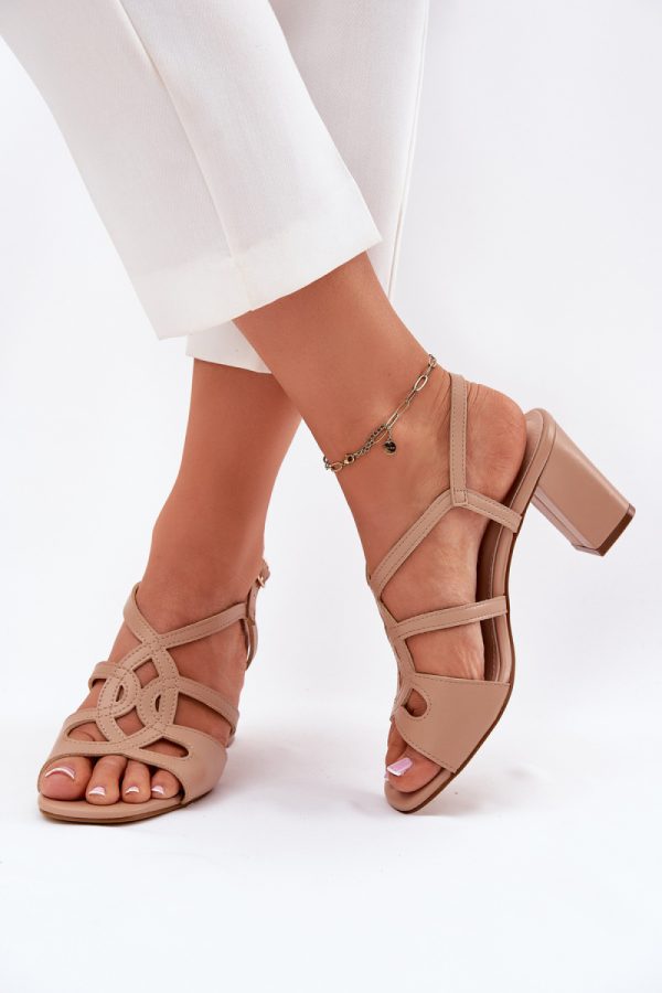 Beige Heel Sandals