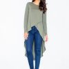 Green Tunic in Women`s Blouses, Tunics with Spandex and Viscose