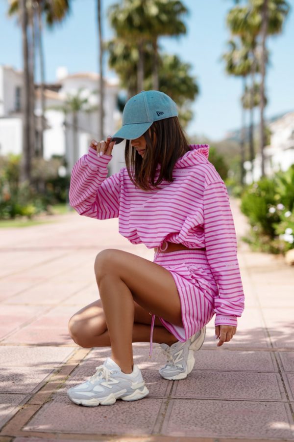 Pink Set in Pants, Trousers, Shorts with Cotton and Spandex