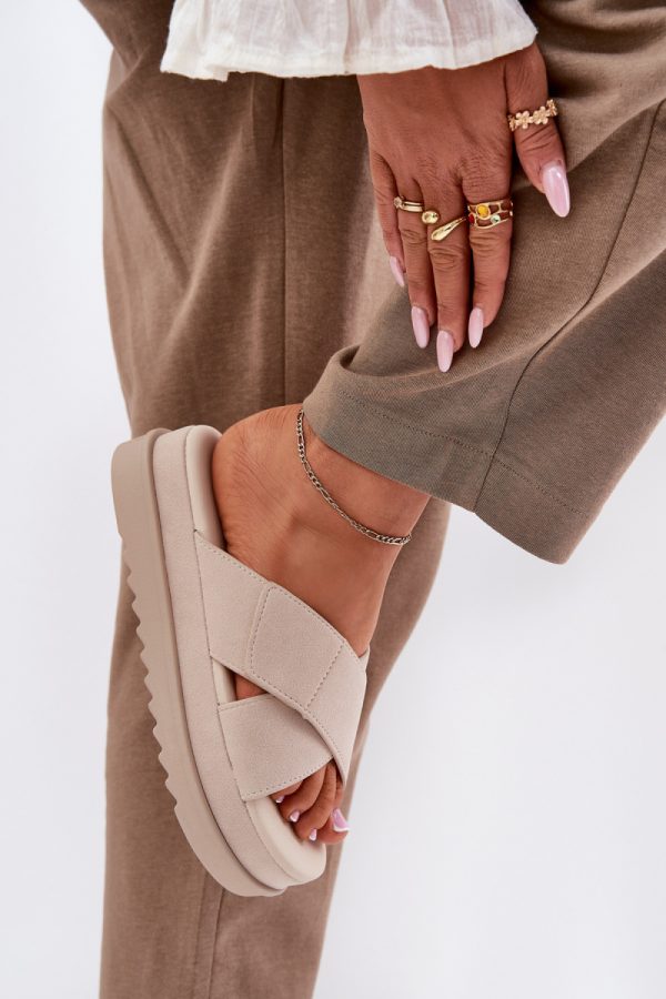 beige Platform sandals model 212876 Step in style
