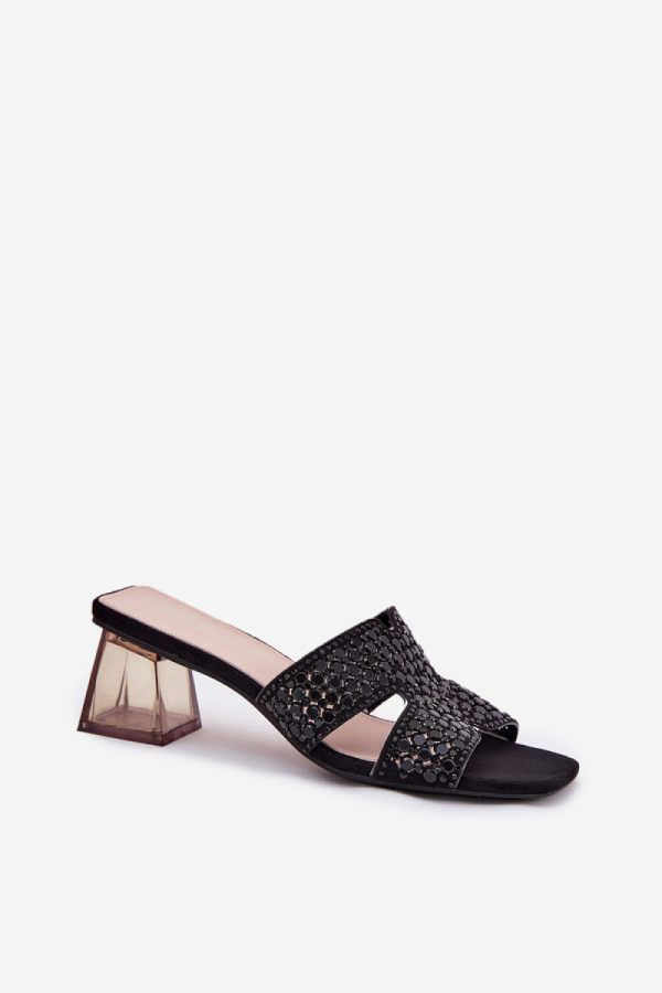 black Heeled sandals model 212878 Step in style