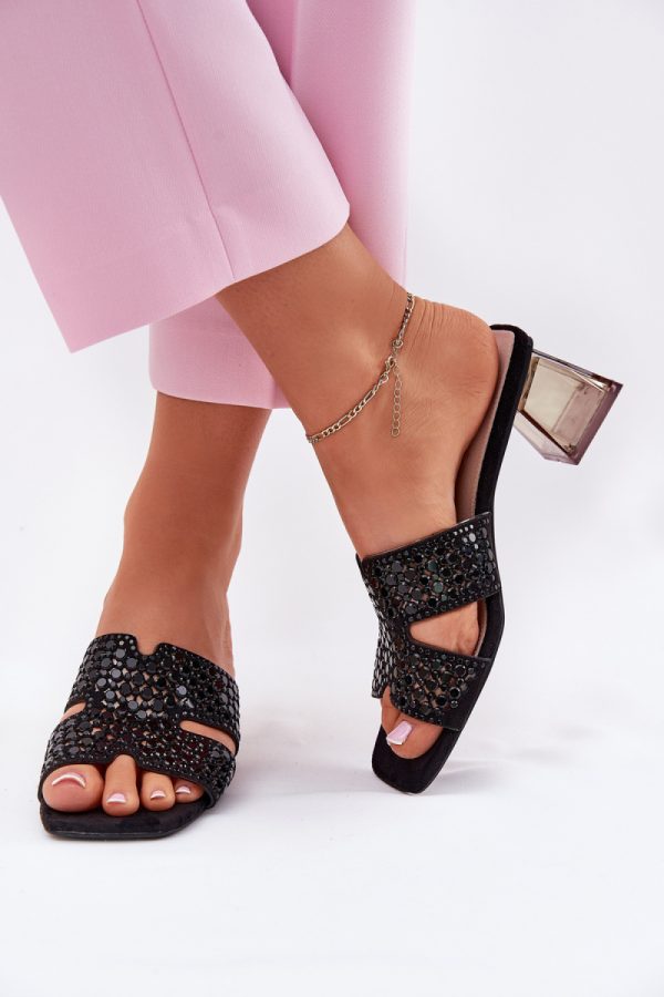black Heeled sandals model 212878 Step in style