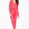 Red Suit in Playsuits For Women with Spandex, Polyester and Viscose