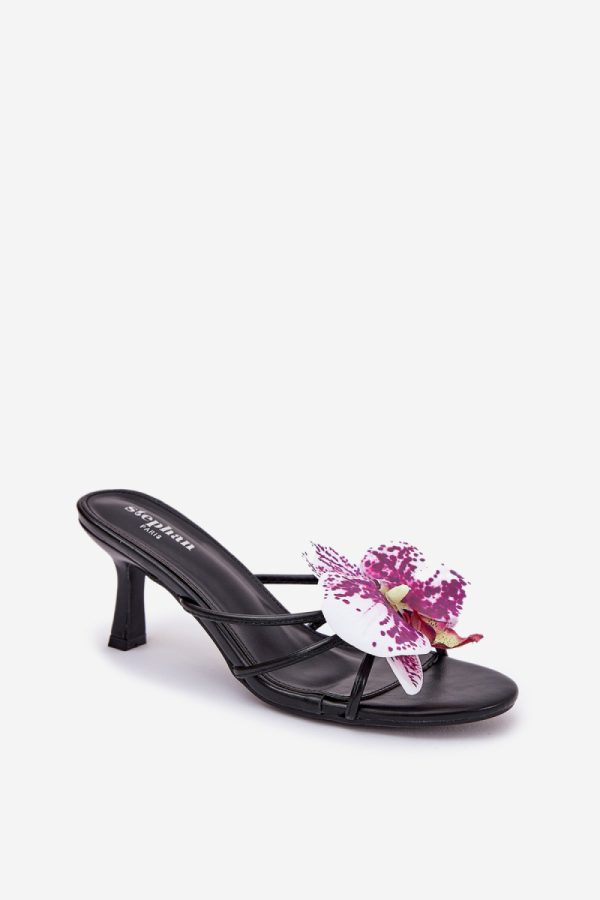 black Heeled sandals model 212884 Step in style