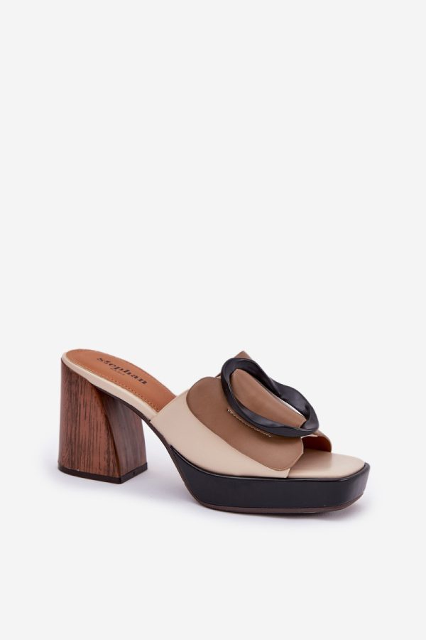 beige Heeled sandals model 212886 Step in style
