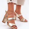 1077612.jpg Yellow Heel Sandals in Sandals & Flip-Flops For Women with Fabric, Footbed and Heel Height