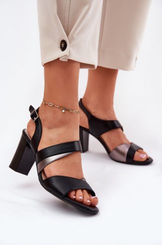 black Heel sandals model 212908 Step in style