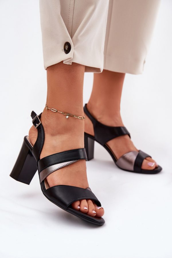 black Heel sandals model 212908 Step in style