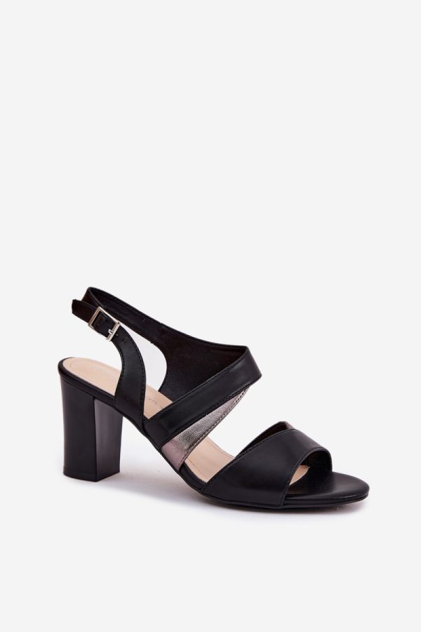 black Heel sandals model 212908 Step in style