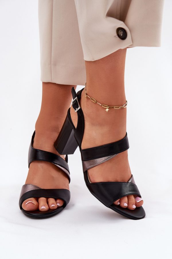 black Heel sandals model 212908 Step in style
