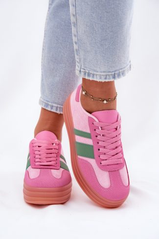 1077648.jpg Pink Sport Shoes in Women`s Athletic Shoes, Trainers, Sneakers with Fabric, Footbed, Upper Height and Platform Height