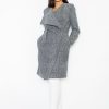 Grey Coat in Women`s Coats, Jackets with Polyester and Viscose