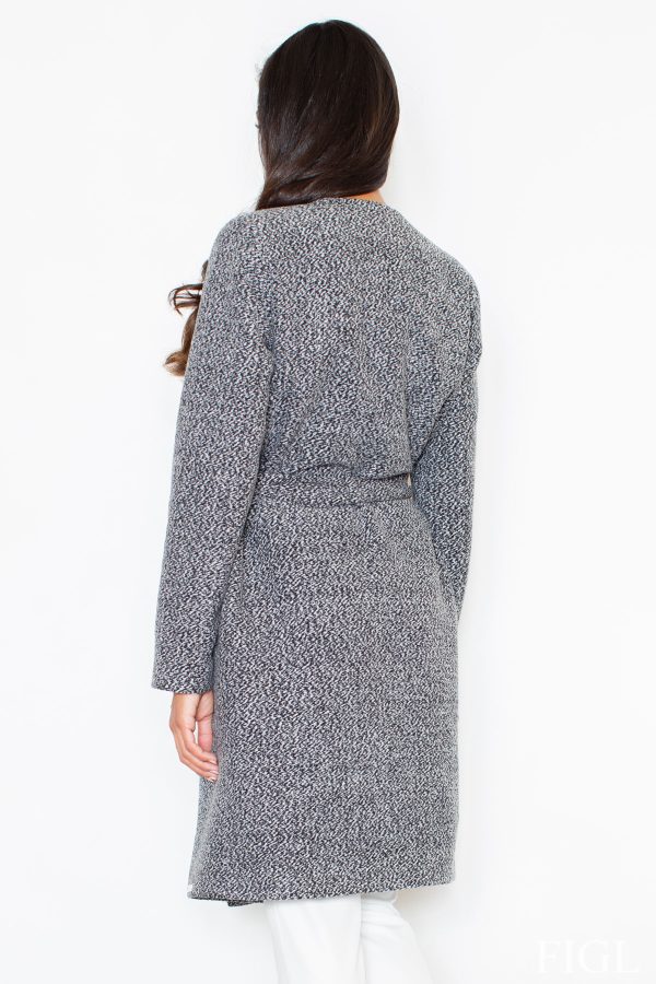 Grey Coat in Women`s Coats, Jackets with Polyester and Viscose