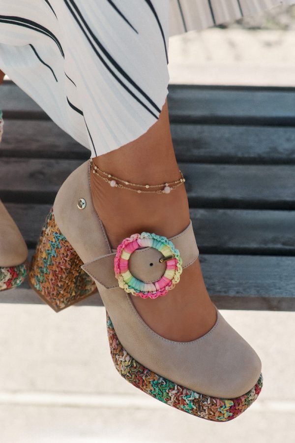 beige Block heel pumps model 212999 Step in style