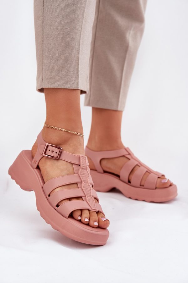 Pink Sandals in Sandals & Flip-Flops For Women with Fabric, Footbed, Heel Height and Platform Height