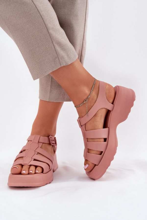 Pink Sandals in Sandals & Flip-Flops For Women with Fabric, Footbed, Heel Height and Platform Height