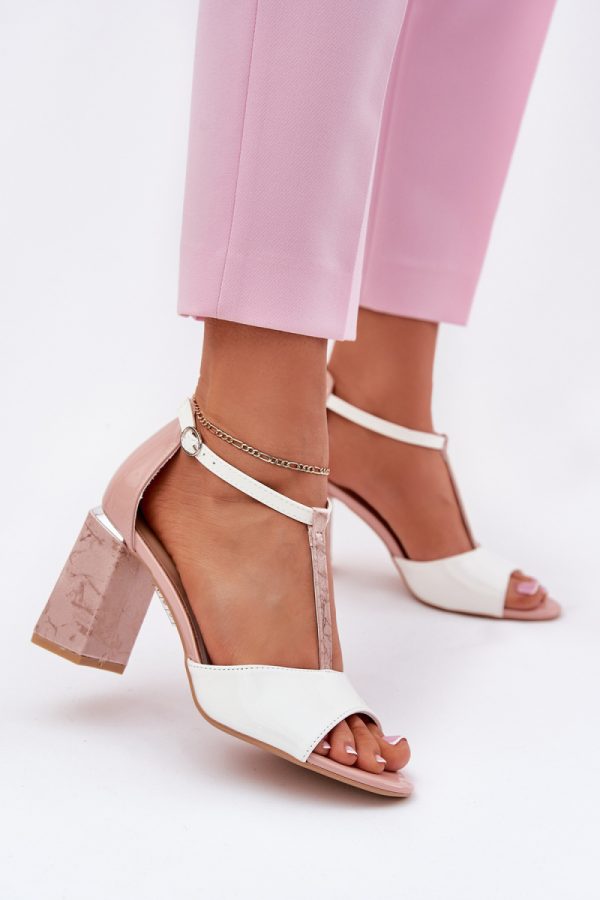 Pink Heel Sandals in Sandals & Flip-Flops For Women with Fabric, Footbed and Heel Height