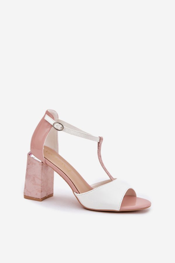 Pink Heel Sandals in Sandals & Flip-Flops For Women with Fabric, Footbed and Heel Height