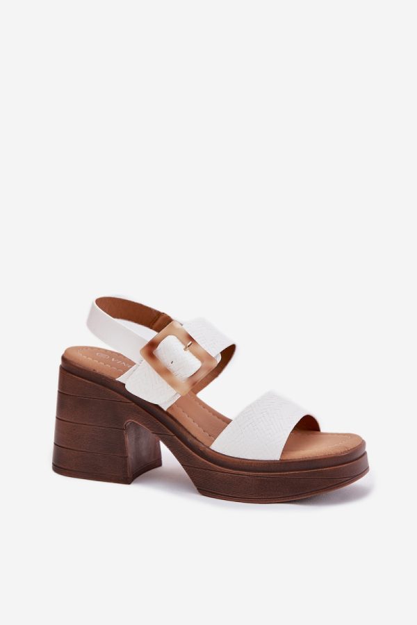 white Heel sandals model 213008 Step in style