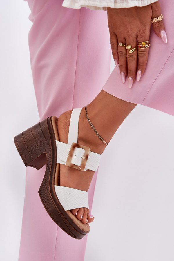 white Heel sandals model 213008 Step in style