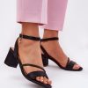 1077840.jpg Black Heel Sandals in Sandals & Flip-Flops For Women with Fabric, Footbed and Heel Height