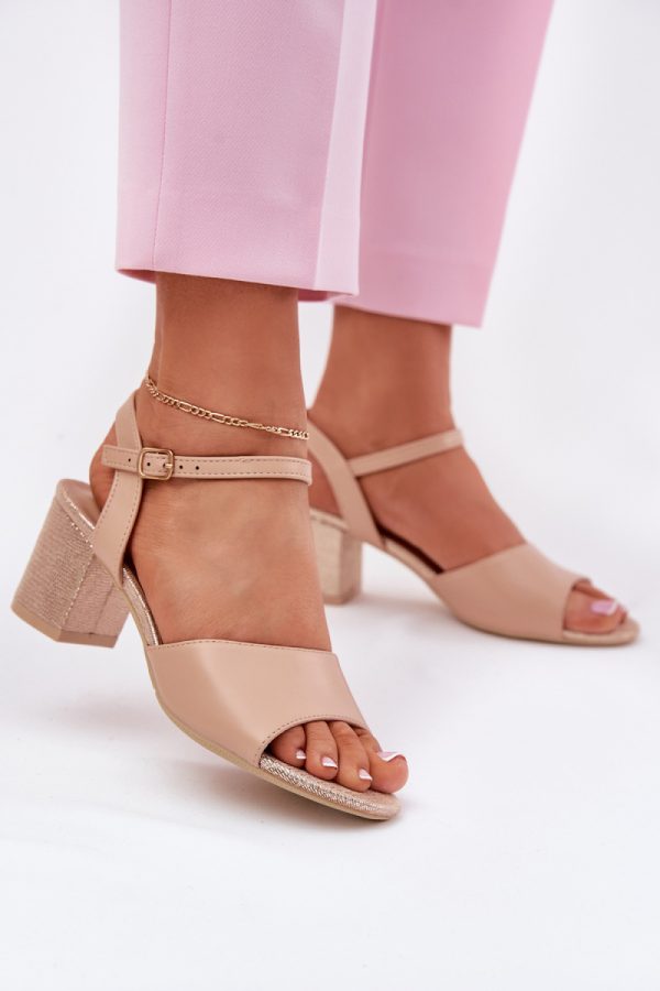beige Heel sandals model 213011 Step in style